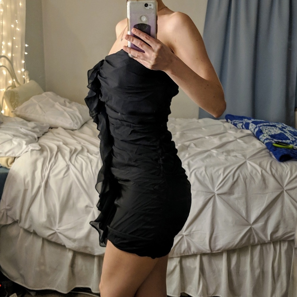 Strapless Elizabeth and James silk dress